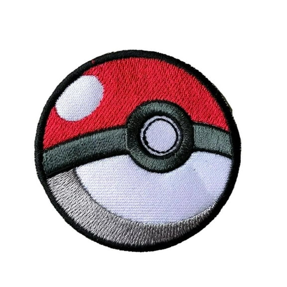 Pokemon Pokeball 3" Diameter Embroidered Patch