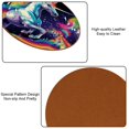 thumbnail image 5 of Unicorn 6PCS Round Coasters Set, Microfiber Leather Drink Coasters, 11x11 cm/4.3x4.3 in, and Heat, Furniture and Tabletops, 5 of 6