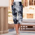thumbnail image 2 of Zylarhe Women's Pants Women's Casual Capris High Waist Tie Dye Print Drawstring Joggers Comfortable Pants Soft Stretchy Yoga Trousers Trendy Athletic Bottoms, 2 of 5