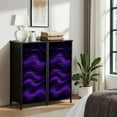 thumbnail image 6 of Dresser for Bedroom with 4 Storage Drawers Blurry silk dark purple moody dye texture Wavy irregular bleeding Dressers Chest of Drawers Steel Framed Fabric Closet Organizers for Living Room Hallway, 6 of 7