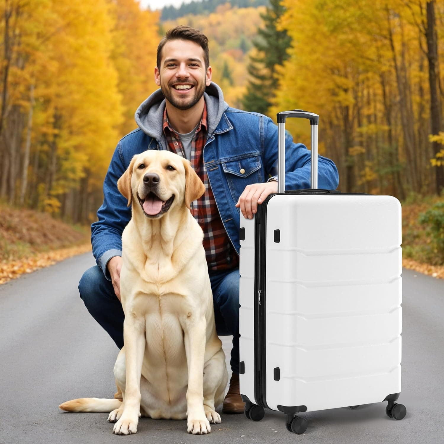 20" Carry-On Luggage, Lightweight ABS Hard Shell Suitcase with Spinner Wheels, Expandable, TSA Lock & Retractable Handle