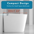thumbnail image 2 of WinZo 23" Compact Smart Toilet with Bidet Seat Built-in For Small Bathroom, Auto Flush, LED Night Light,Heated Bidet with Warm Air Drying (White with Black Panel), 2 of 6