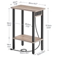 thumbnail image 3 of HOOBRO Narrow Side Table, 2-Tier Slim End Table with Charging Station, Skinny Nightstand with Open Storage, for Small Spaces, Living Room, Bedroom, Study,Gray and Black BG240UBZ01, 3 of 10