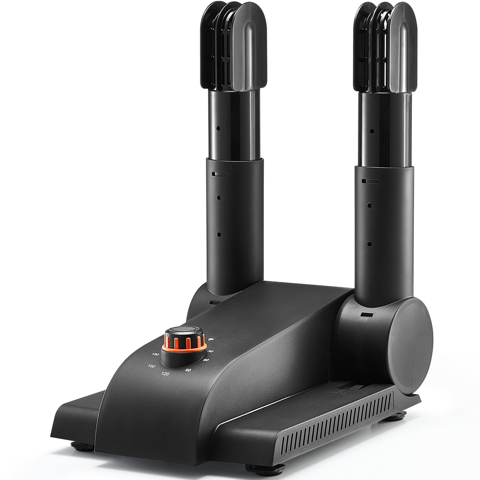 KFFKFF 180° Folding Dual-Tube Footwear Dryer, Compact Design with Timing Function, Equipped with Heating Blower & PP(V0 Flame Retardant) Material, Leather & Canvas Footwear, Socks - Black & Orange