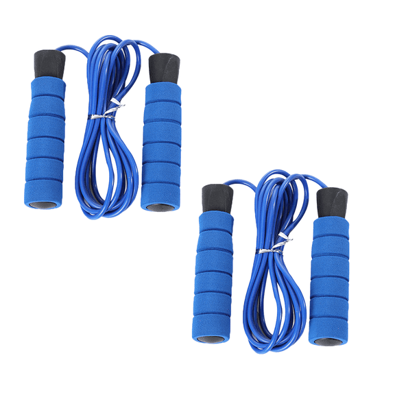 Jump Rope For Kids - Adjustable Soft Skipping Rope With Foam Handles - Exercise Activity & Fitness - blue