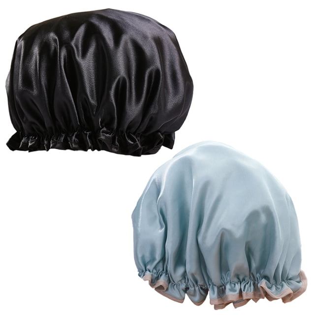 Tamaño ajustable y reutilizable, gorro de baño grande de satén para todo tipo de cabello.