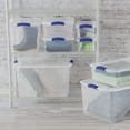 thumbnail image 5 of (3 pack) 7 Quart Latch Box, Clear Plastic Storage Bin with Clear Lid, Blue, 5 of 5