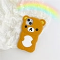 thumbnail image 2 of Ultra Thick Soft Silicone Case for Apple Teddy Bear Animal 3D Cartoon Japanese Cute Lovely Adorable Kawaii Kids Girls Women (Brown, for iPhone 16 Pro), 2 of 11