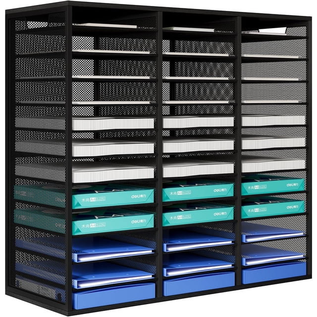 Compartments Capacity Letter Tray Adjustable Mail Organiser Storage Compartments Stackable Document Tray Desk Paper Tray Organiser for Office/Home/School