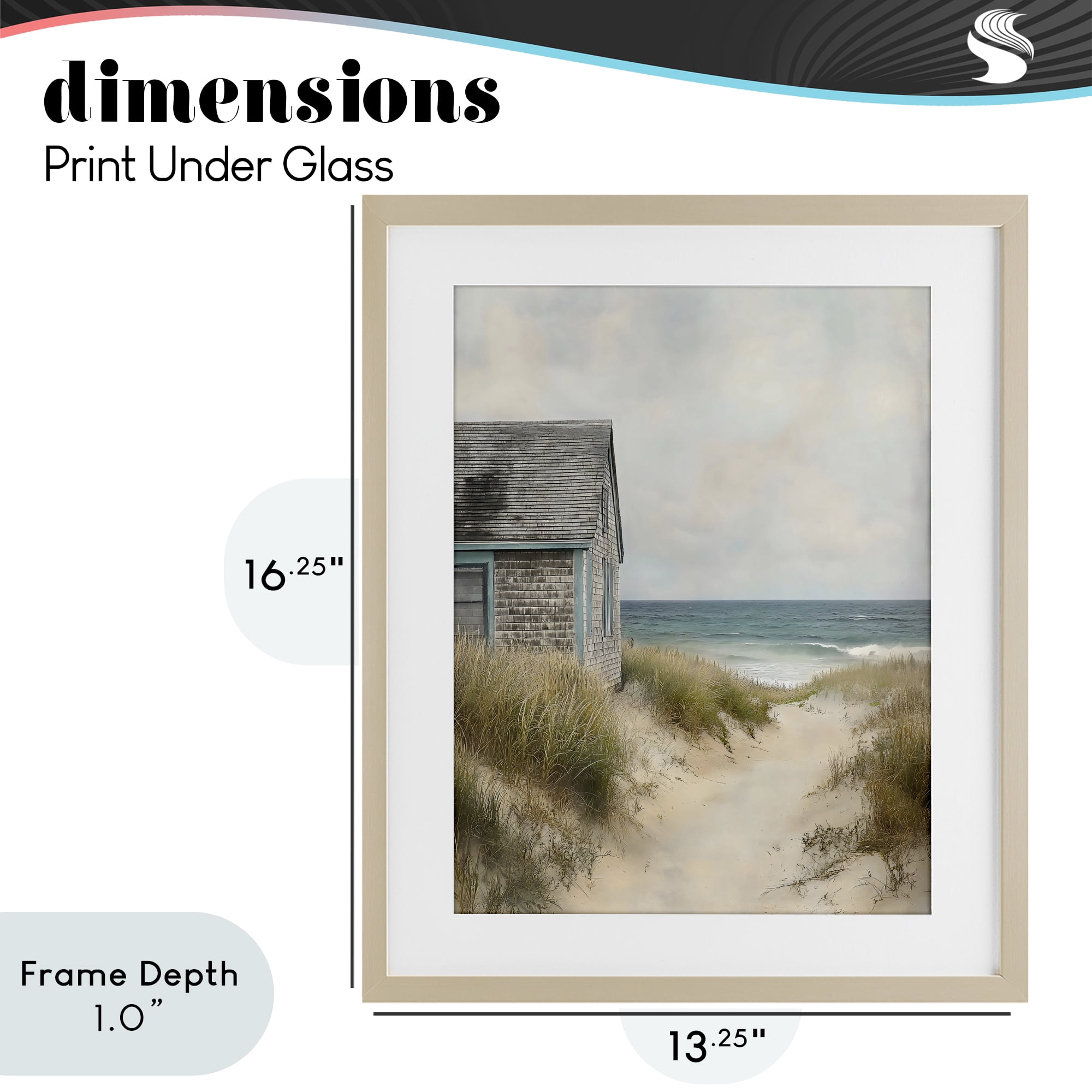 Stupell Industries Oceanfront Cottage on Dune Path Birch Framed Print Under Glass, design by Creative Studio