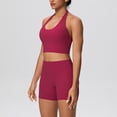 thumbnail image 2 of JSKUMAR Women's Workout Sets 2 Piece Cropped Tank Tops Matching Shorts Suit Yoga Gym Outfits Work Out Outfit (Red,XL), 2 of 5