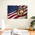 thumbnail image 2 of Elephant Stock American Marine Corps Wall Art - Horizontal Canvas Wall Art - Living Room Wall Decor - Military Canvas - Gold And Red Decor - 12" x 8", 2 of 8