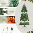 thumbnail image 3 of 6 FT Prelit Christmas Tree, Pencil Christmas Tree with Pine Cones, Holly Berries, 250 Warm White Lights, Automatic Hinge Expansion, Metal Stand, PE & PVC Xmas Trees for Porch, Church, Office, 3 of 8