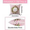 thumbnail image 5 of Hello Spring Pillow Cover 18 x 18 Inch - Pink Tulip Floral Wreath Design, Decorative Spring Season Cushion Case for Home Decor, 5 of 6