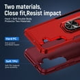 thumbnail image 5 of Designed for Samsung Galaxy S24 Plus Case, Military-Grade Drop Protection, Shockproof Phone Case Cover, Magnetic Car Mount Ring Kickstand Bumper Hard Case for Samsung Galaxy S24 Plus, Red, 5 of 10