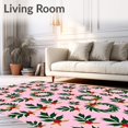 thumbnail image 2 of ODIKA 5'x7' Machine Washable Non-Slip Area Rug, Holly Berry Wreath Holiday Washroom Ensemble High Traffic Rug, Pink, 653874, 2 of 7