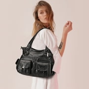 KL928 PU Leather Purses and Handbags for Women Multi-Pocket Crossbody Bag with Adjustable Straps