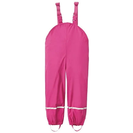 

Odeerbi Kids Rain Coat Waterproof Bib Overall Rain Jacket Toddler Boys Girls Rain Dungarees Windproof Jumpsuit Clothes Hot Pink