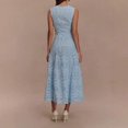 thumbnail image 7 of White Eyelet Lace Midi Dress With Scalloped V-Neck And Sleeveless Fit, 7 of 7