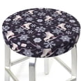 thumbnail image 3 of KLL Elegant ice skates snowflakes A Round Bar Chair Cushion Cover 13 inch ,Bar Stool Protector with Elastic, Soft Washable, 3 of 6