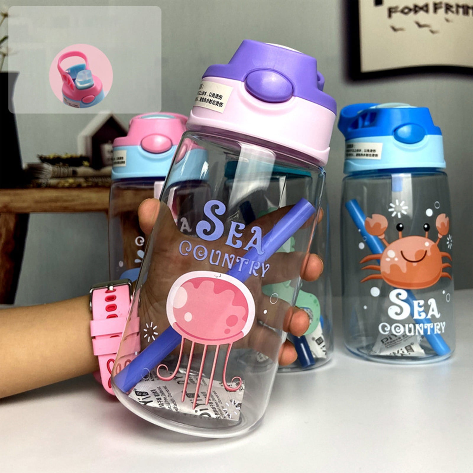 Yannianjz Leakproof Sippy Cup with Soft Silicone Straw, Portable Water Bottle for Little One Daily Use, Spill ProofKidsCup for Travel, Kindergarten, Outdoor, Car Rides, Daycare, Picnics