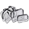 thumbnail image 1 of Bolsa de almacenamiento de tocador transparente de 3 piezas bolsas de lavado de maquillaje impermeable, 1 of 5