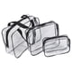 thumbnail image 1 of Bolsa de almacenamiento de tocador transparente de 3 piezas bolsas de lavado de maquillaje impermeable, 1 of 5