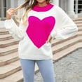 thumbnail image 5 of Lovskoo Sweaters for Women Trendy Comfortable Printing Long Sleeve Round Neck Sweater Top Hot Pink, 5 of 9