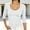 White, variant on Womens Slim Scoop Neck Shirts 3/4 Sleeve Knit Ribbed Pullover Tops for Women Trendy Casual Solid Color Outfit Brown XL