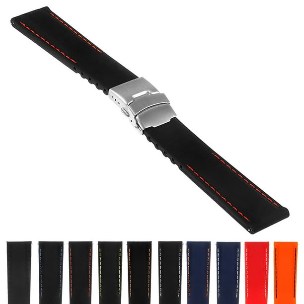 Rubber watch band hot sale with clasp