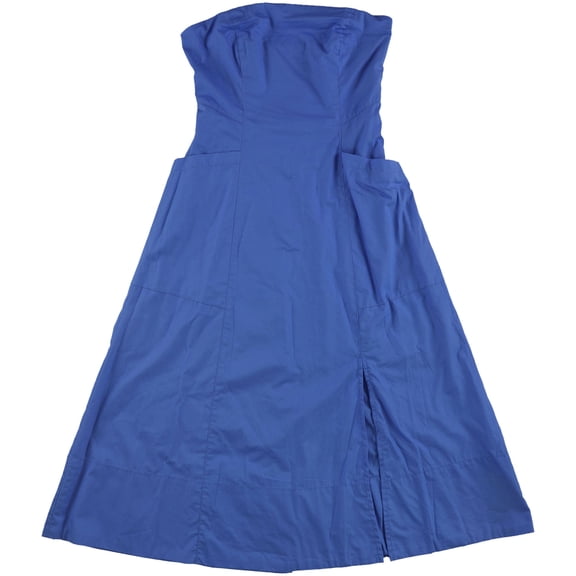 Free People Womens Cotton Strapless A-line Dress, Blue, 0