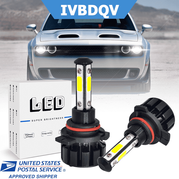 For Dodge Challenger 2015-2020 LED Headlight Bulbs 9012 High/Low Beam 2Pcs 6000K Super Bright White