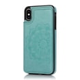 thumbnail image 1 of Funda para iPhone Xs Max con tarjetero de piel sintética con estampado de flores de datura, 1 of 5