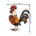 thumbnail image 3 of Iron Rooster Garden Statue Outdoor Yard Decor – Metal Stereoscopic Chicken Ornament for Lawn, Patio, Courtyard or Indoor Farmhouse Decoration, 3 of 7