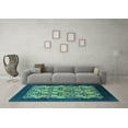 thumbnail image 3 of Ahgly Company Indoor Round Oriental Turquoise Blue Industrial Area Rugs, 4' Round, 3 of 4