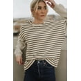 thumbnail image 4 of FOLUNSI Elegant Striped Patchwork Tee - Long Sleeves, Classic Chic Fit, 4 of 5