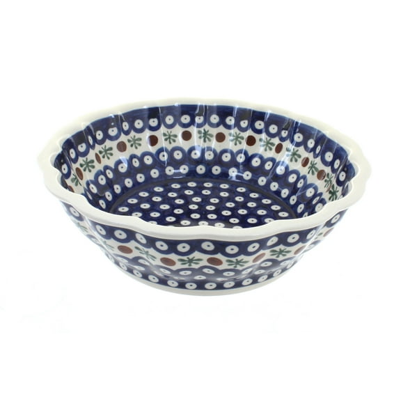 Blue Rose Polish Pottery Nature Large Scallop Bowl