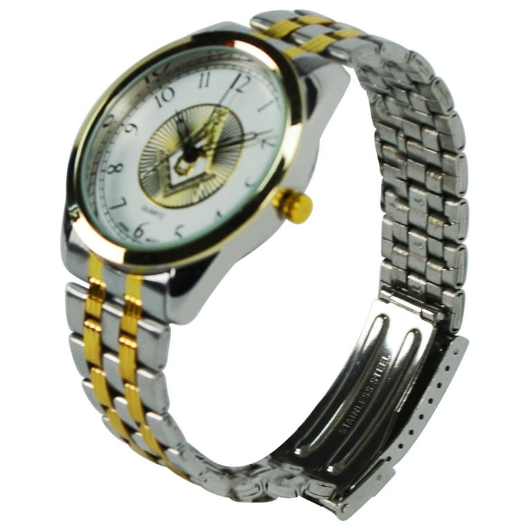 New Silver Tone Masonic Men's Wrist Watch Gift New Silver Tone Masonic Men's Wrist Watch Gift