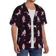 thumbnail image 2 of Balery Poodle Dog Camisa Casual de Manga Corta con Botones para Hombre, Texturizada, Estilo Cubano, para Playa, Verano-4X-Large, 2 of 5