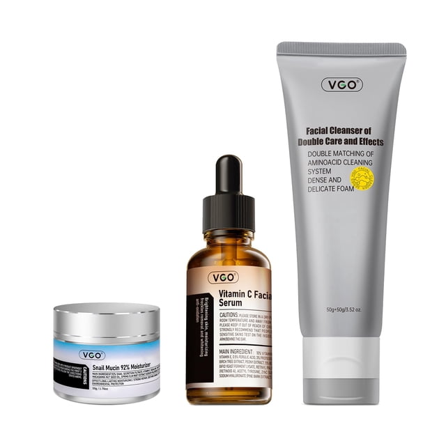 Set de cuidado de la piel VGO Snail Mucin 92%, hidratante, 50 ml, más sérum de vitamina C, 30 ml