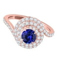 thumbnail image 2 of Mauli Jewels Rings for Women 1.60 Carat Interwined Design Diamond And Tanzanite Ring 4-prong 14k Rose Gold, 2 of 6
