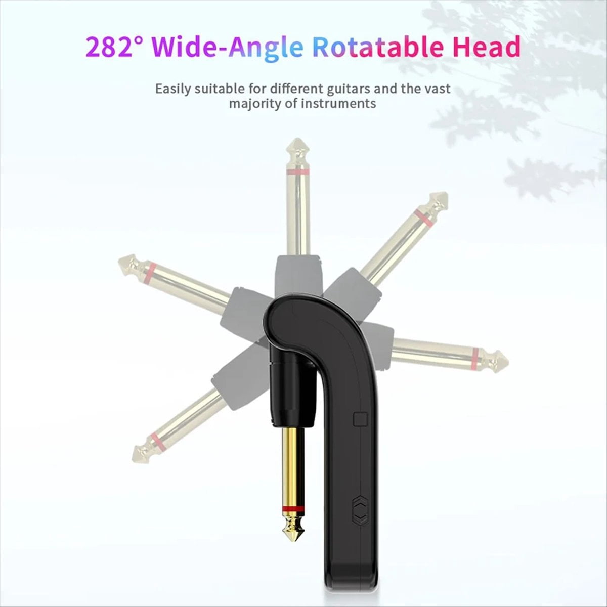 2.4G Wireless Guitar System Rechargeable Guitar Transmitter Receiver 48K/16bit Real-Time Transmission Rotatable Plug,B