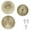 Style 2, variant on EUWBSSR 3Pcs Metal Plate Wall Decor Gold Disc Wall Art Modern Style Abstract Wall Decorations Gold Wall Art Hanging Sculptures for Living Room Bedroom