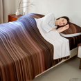 thumbnail image 4 of Castle Fairy Mid Century Horizontal Stripe Bed Sheets 4-Piece,Retro Thin Line Full Size Sheets,Periwinkle Coffee Rust,1 Flat Sheet, 1 Fitted Sheet and 2 Pillowcases, 4 of 7