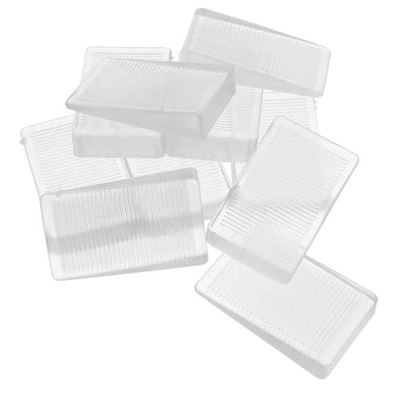 ETHZZLE 10Pcs Clear Furniture Leveling Shims Plastic Wedges for Cabinet Stability