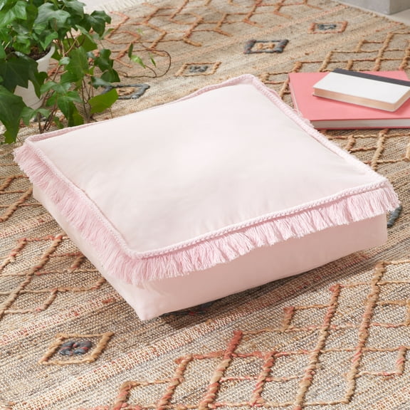 SAFAVIEH Grema Solid Floor Pillow, 22" x 22", Pink