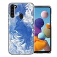thumbnail image 1 of MUNDAZE For Samsung A21 Sky Blue Swirl Design Double Layer Phone Case Cover, 1 of 2