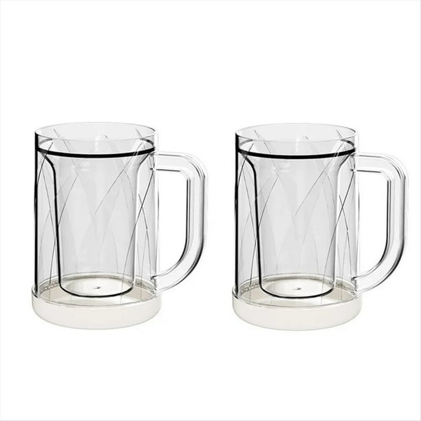 Vaso de cerveza congelado, tazas congelables con asa, tazas congelables de doble pared, mantiene las bebidas frías, regalo para hombres.