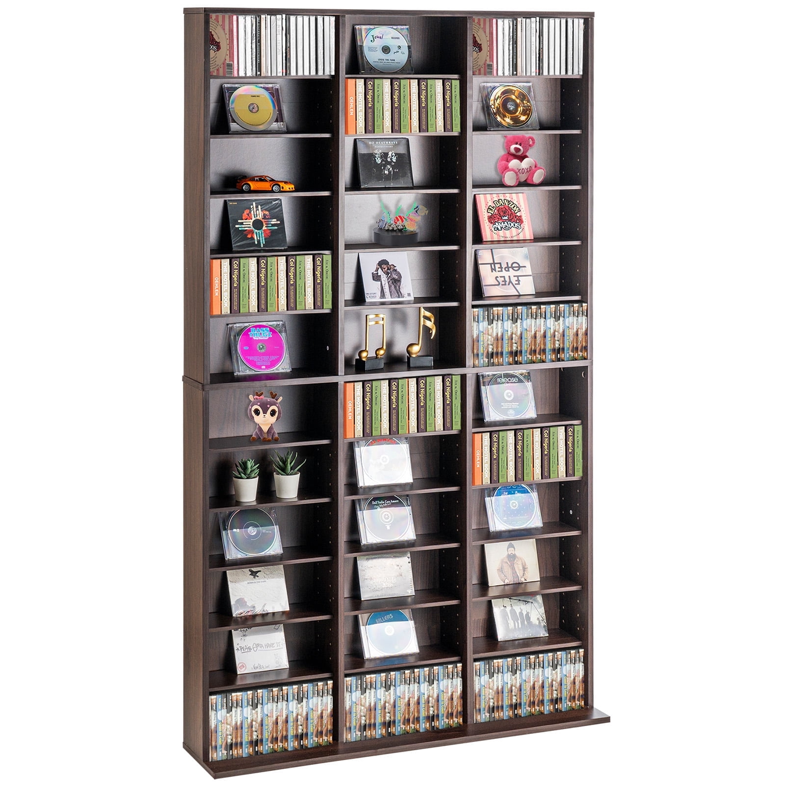 SKYSHALO Media Organizer Cabinet, 9-Tier DVD Rack for 756 CDs