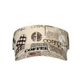thumbnail image 2 of Kdxio Abstract Coffee Pattern With Letters Print Sun Visor Hat Golf Visor Adjustable Velcro Outdoor Sports Cap For Men Women, 2 of 7